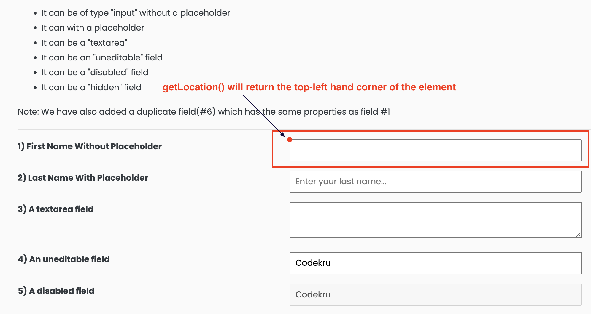 getLocation() returns the top left-hand corner 