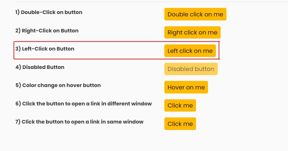 Highlighting the button which is to be clicked