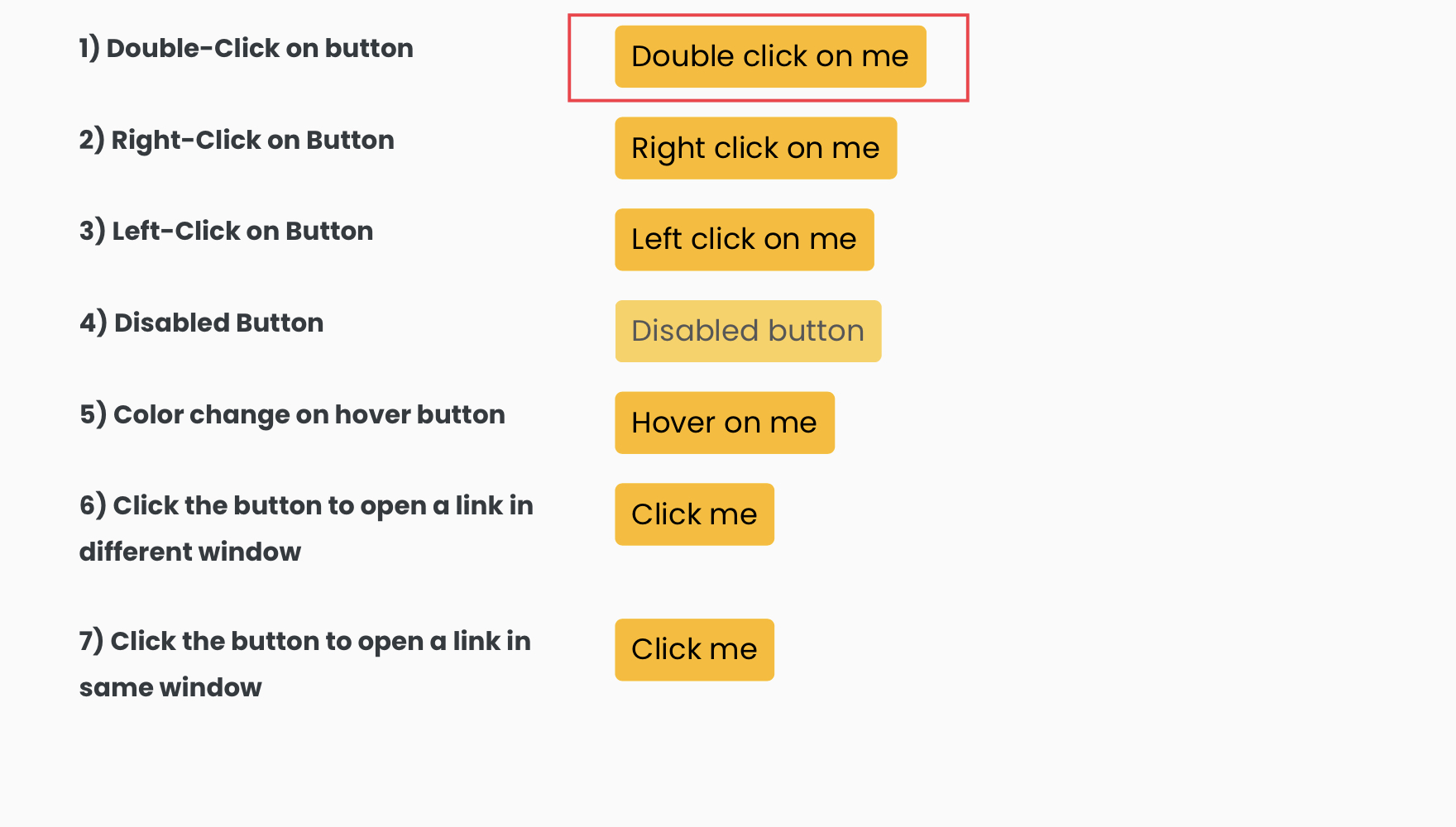 Double click on element