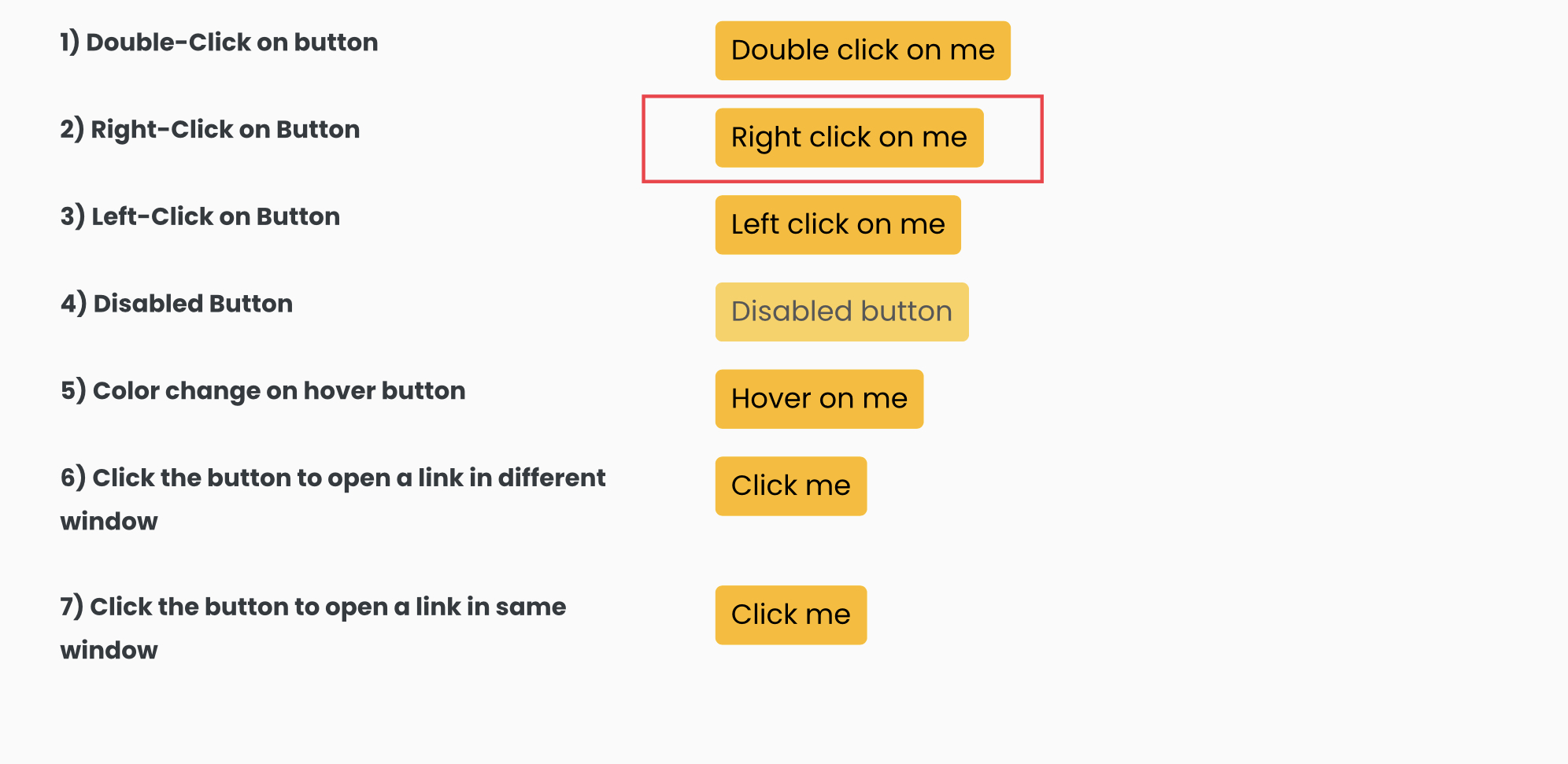 Right click element