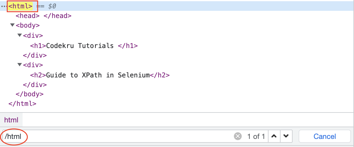 slash demonstration in xpath