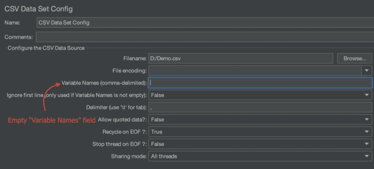 Reading from CSV file in Jmeter ( Using "CSV Data Set Config") - Codekru