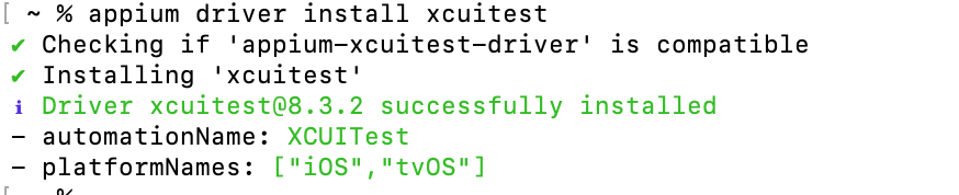 appium driver install xcuitest