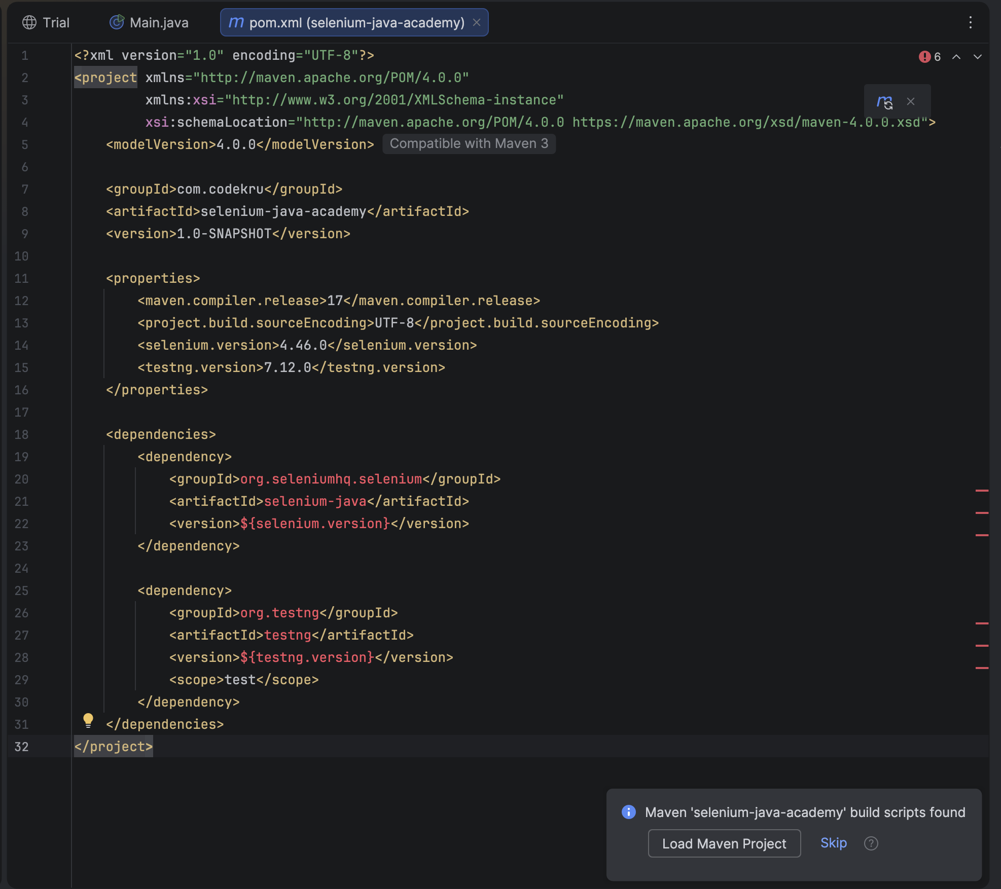 pom.xml file